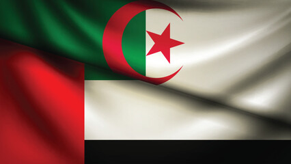 uae and algeria flag fusion design
