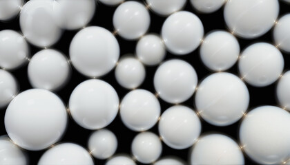 white pills on black background