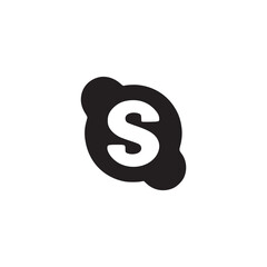 Obraz premium Vector art of skype logo the skype logo is a stylized letter s in a rounded, black shape, suggesting a cloud or speech bubble it is a recognizable symbol for the communication platform