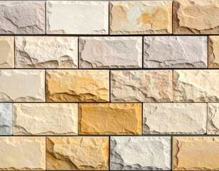 Stone wall pattern in various shades of beige