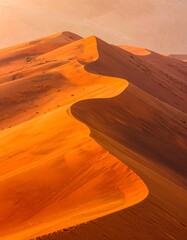 Sunrise Over Vibrant Orange Dunes