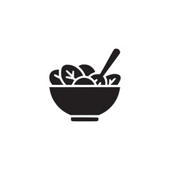 Illustration of a salad bowl with a fork ideal for healthy eating campaigns, restaurant menus, or nutritional content its clean design ensures versatility across different media