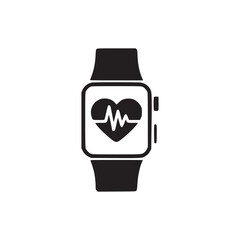 Vector art of smartwatch with heart rate monitor icon fitness tracker, health monitoring, and wearable technology concept digital watch with heart symbol
