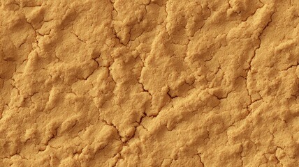 Fototapeta premium Cracked earth texture with rich ochre tones. AI image