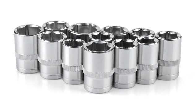 Set of chrome-plated sockets