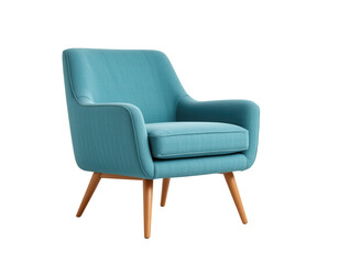 Modern Turquoise Armchair with Wooden Legs for Stylish Interiors