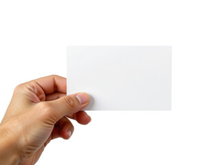 Obraz premium Hand Holding Blank Card for Business or Personal Message Creation
