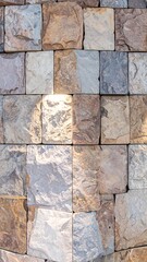 Stone wall with light highlighting