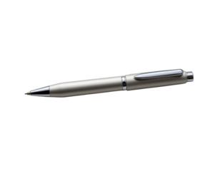 Elegant Silver Pen on a Transparent background for Professional Use