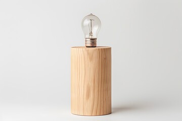 Wooden cylinder base bulb high resolution picture