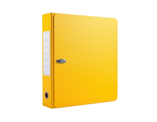 Bright Yellow File Binder for Office Organization and Storage
