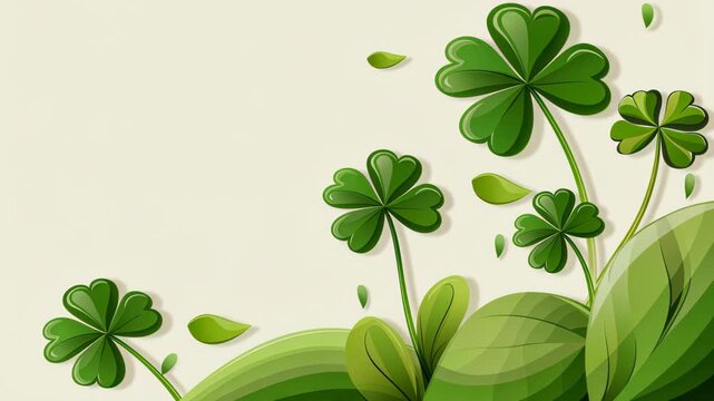 Lucky Clover: Delightful clover leaves and green leaves and a splash of nature 

