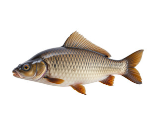 Fototapeta premium Realistic illustration of a common carp fish isolated on Transparent background