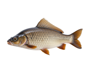 Realistic illustration of a common carp fish isolated on Transparent background