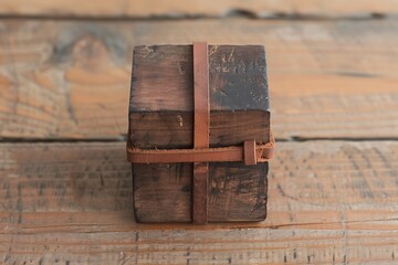 Earthy handcrafted wood cube high resolution picture