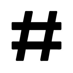 Fototapeta premium Bold black hashtag symbol creating a strong visual statement for social media, branding, and digital communication projects