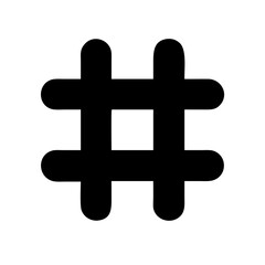 Fototapeta premium Bold black hashtag symbol representing social media trends, online discussion, and digital communication for modern branding and marketing campaigns.
