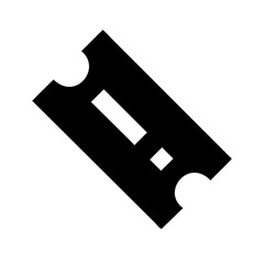 Simple, bold black ticket icon symbolizing entry, access, or reward for events, promotions, and opportunities