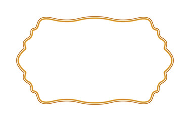 Shiny golden luxury 3d frame with ornate decoration. Ornamental border in oriental style. Indian decorative element. Vector illustration for certificate, stamp, vignette, label, badge, various design