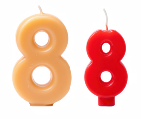 Birthday Candle Number 8 Isolated on transparent png Background, Bright and Clean Product Photography