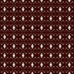 Ethnic, tribal seamless pattern. Native americans embroidery textile stylized surface print. Boho chic ornament. Repeated triangles geometric background. Mosaic wallpaper. Vector abstract