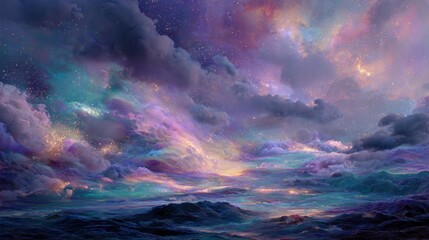 Abstract colorful cloudscape