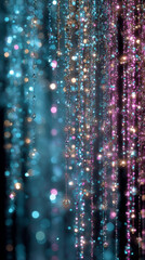 Glittering light patterns with vertical sparkle and colorful reflections for elegant design