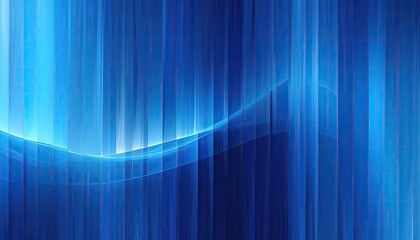 Abstract artwork featuring vertical blue lines of varying shades and intensity, overlaid with a gentle, luminous blue wave-like form near the center