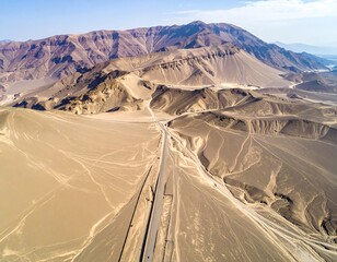 High-angle desert road