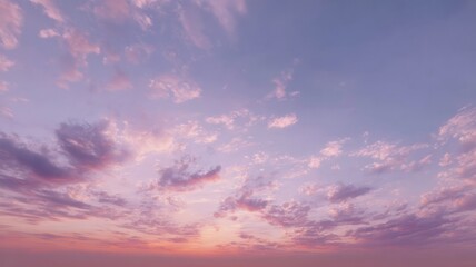 Obraz premium Dreamy cloudscape at sunrise with pastel tones. AI image