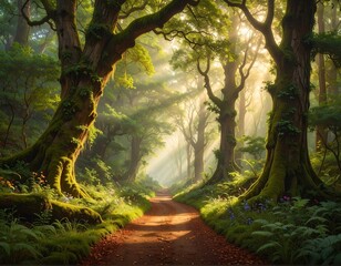 Sunlit forest path (2)