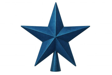 Obraz premium Blue christmas star decoration for a holiday tree, festive shining ornament for winter celebration