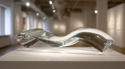 Abstract glass sculpture display
