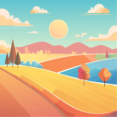 landscape with hills and mountains