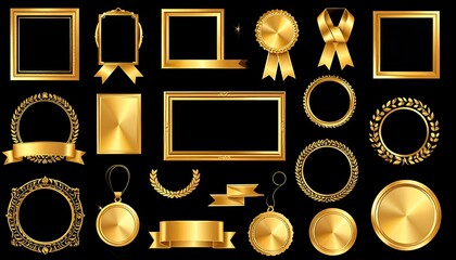 Gold frame and award graphic collection