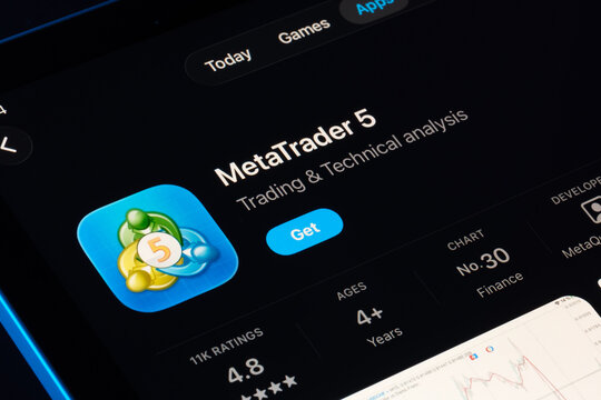 MetaTrader 5 listing captured on iPad, Apple Liquid Glass look in iOS 26 highlights refreshed UI and typography. Stafford, United Kingdom, September 29, 2025.