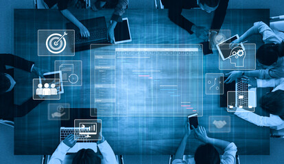 Project management dashboard showing timeline, tasks, milestones, and workflows for planning,...