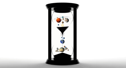 Planetary passage of time conceptual image representing cosmos and astrophysics