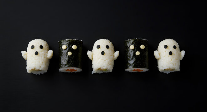 Spooky Ghost Sushi Rolls for a Terrifyingly Fun Halloween Celebration