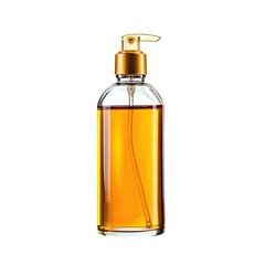 Golden liquid in glass bottle