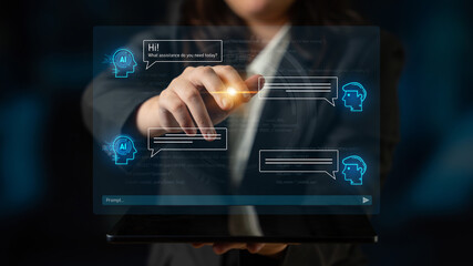 AI chatbot interface facilitates communication, chatbot, and AI interaction for automated user support and information exchange Latch