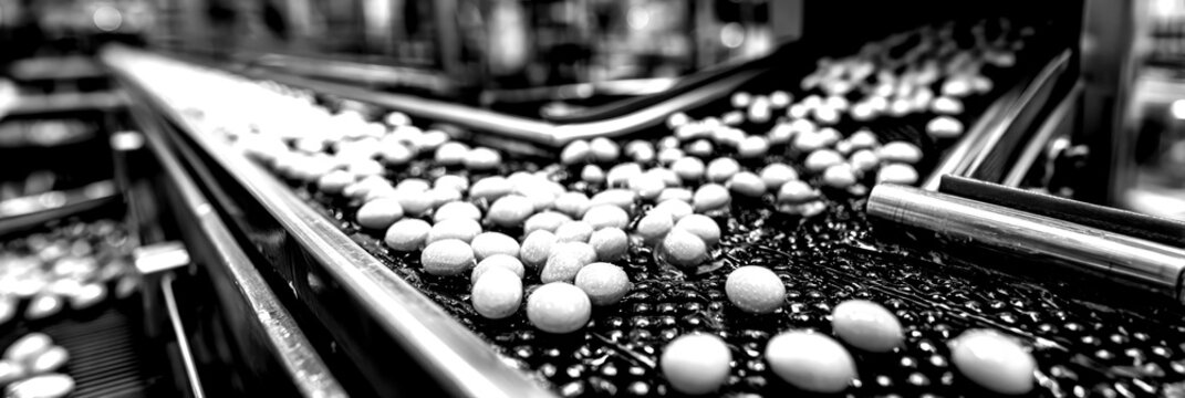 Fresh olives processing on conveyor belt in modern facility during harvest season - Powered by Adobe