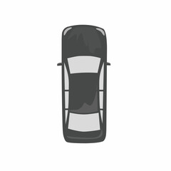 illustration of a car seen from above. A black car vector. Suitable for home garage design elements.