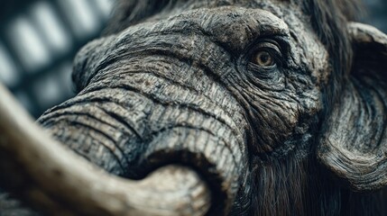 Magnificent Mammoth Close-Up: A Detailed Portrait of Prehistoric Majesty