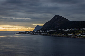 Sunrise/sunset over the Norwegian sea, close to Alesund
