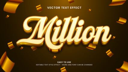 editable text effect million 3d style premium vector