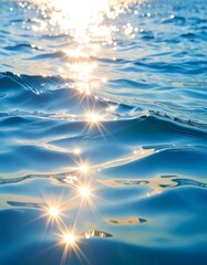 Sunlit blue water surface