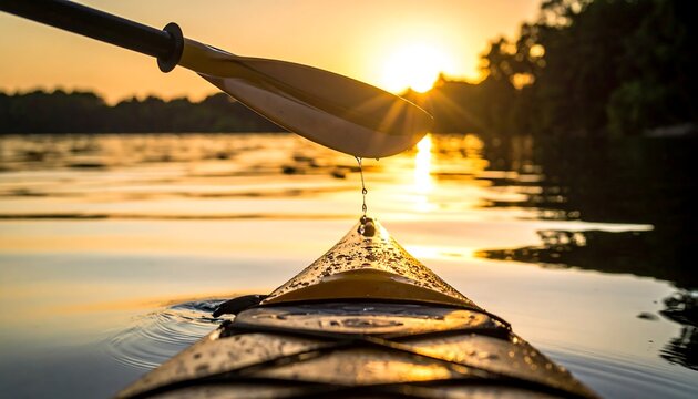 Kayaking sunset view