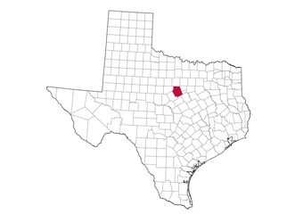 Location Of Erath County in Texas Map, USA