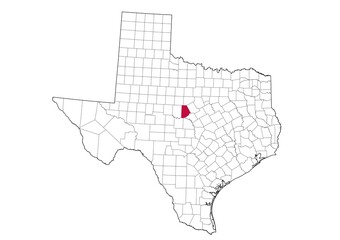 Location Of Brown County in Texas Map, USA